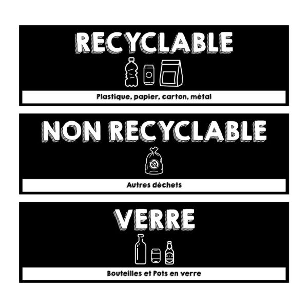 Magnet pour poubelle de tri sélectif avec texte recyclage et picto