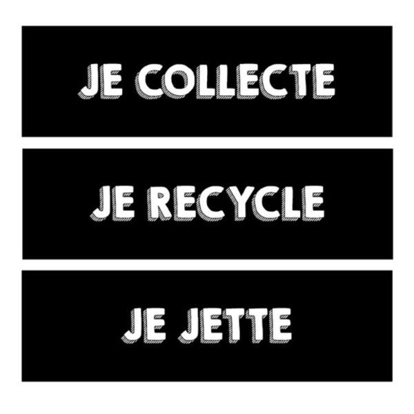 Magnet pour poubelle de tri sélectif texte sur recyclage