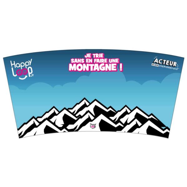 banderole montagne pour personnalisation poubelle de tri sur thème de la montagne et du ski. Idéal pour les poubelles des stations de ski