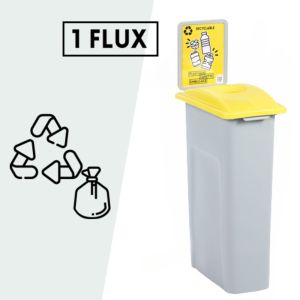 poubelle de tri sélectif en plastique pour le tri des déchets recyclables et déchets non recyclables en entreprise