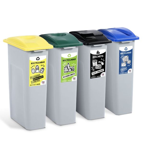 Poubelle de tri en plastique pour les déchets des entreprises et collectivités.