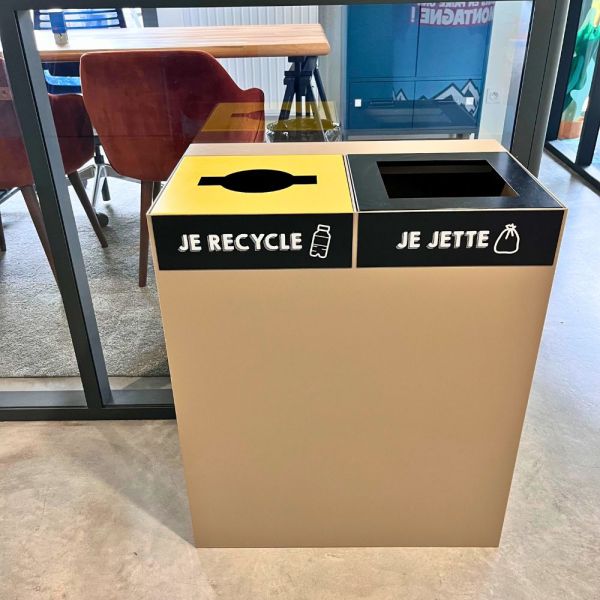 HappySelect - Poubelle tri sélectif design 2 flux