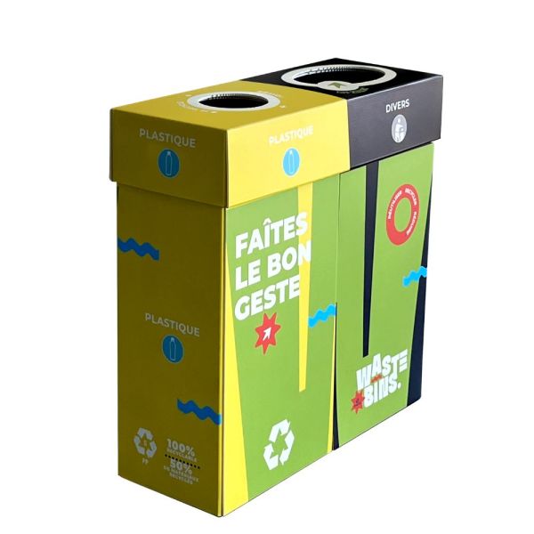 Poubelle de tri légère et pliable pour événement éco-responsable
